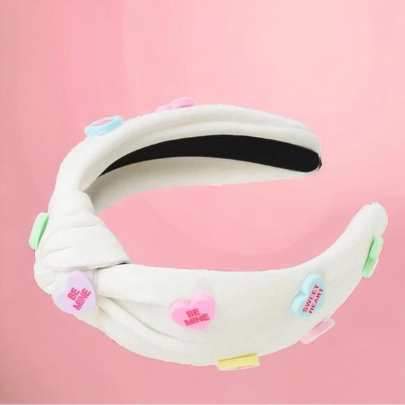 Brand New Valentine's Day Headbands - Adorned with Conversation Hearts, 5 Colors - Picture 3 of 14